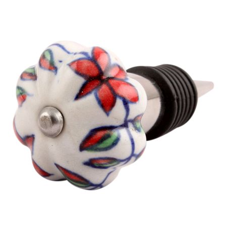 Plumeria medium Ceramic Wine Stopper